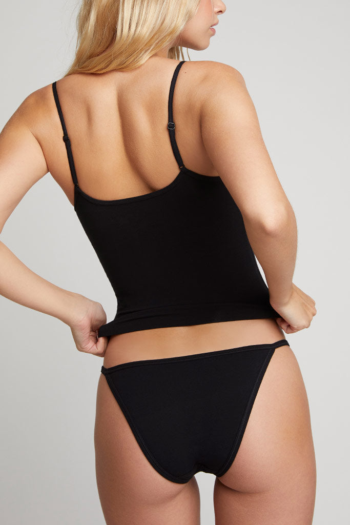 Cloud Cotton String Bikini in Black (Pack)