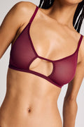 Sieve Cutout Bra in Cassis