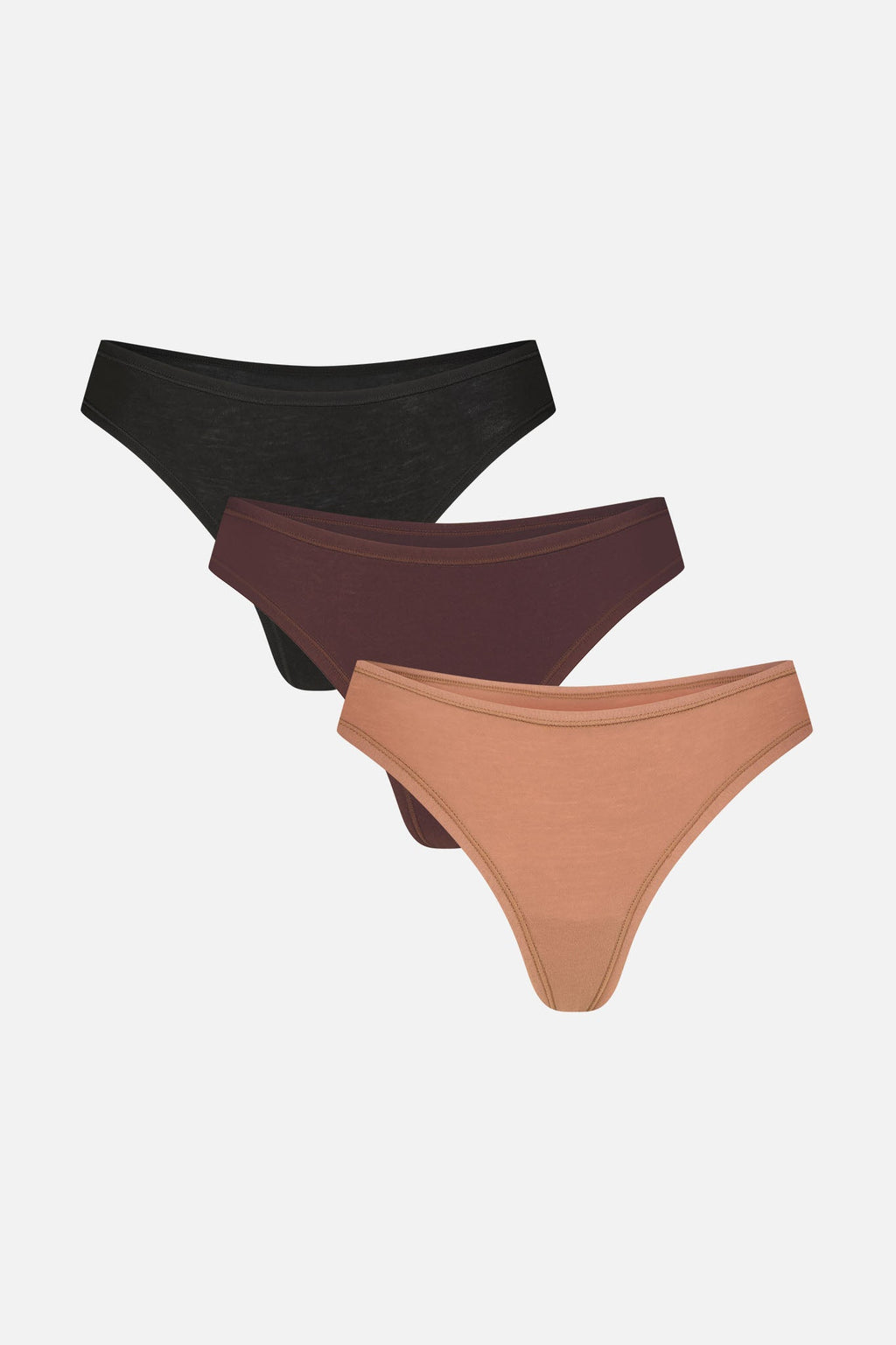 Cloud Cotton Low Thong in Deep (Pack)