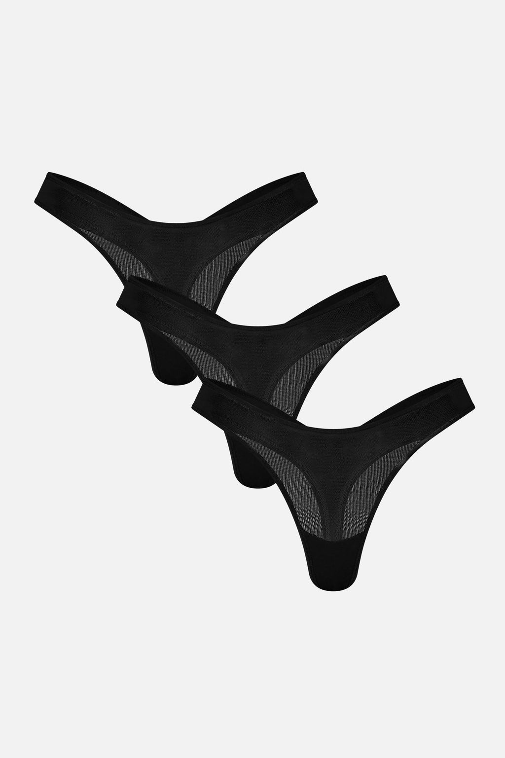 Sieve Dipped Thong in Black (Pack)