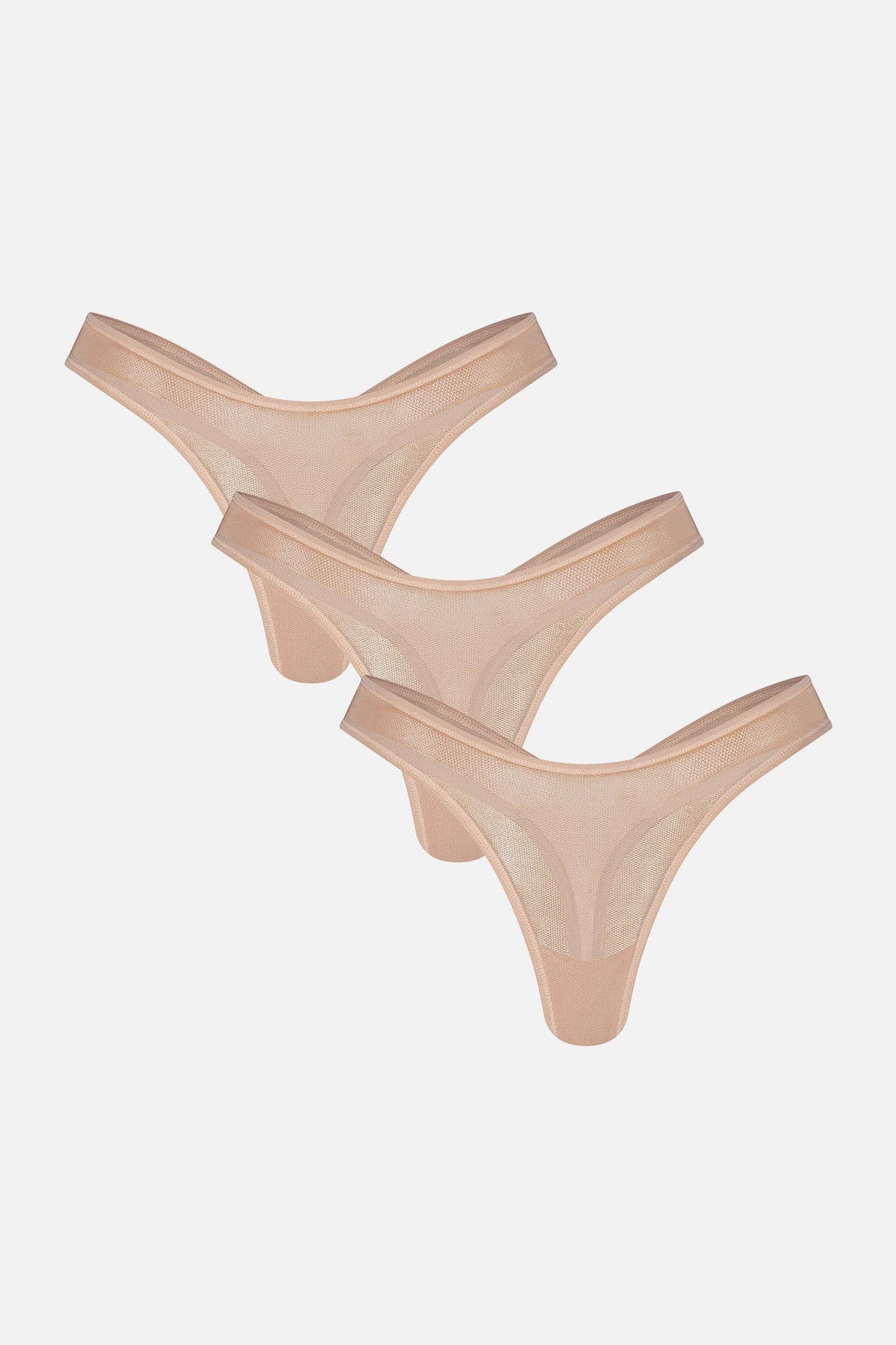 Sieve Dipped Thong in Buff (Pack)