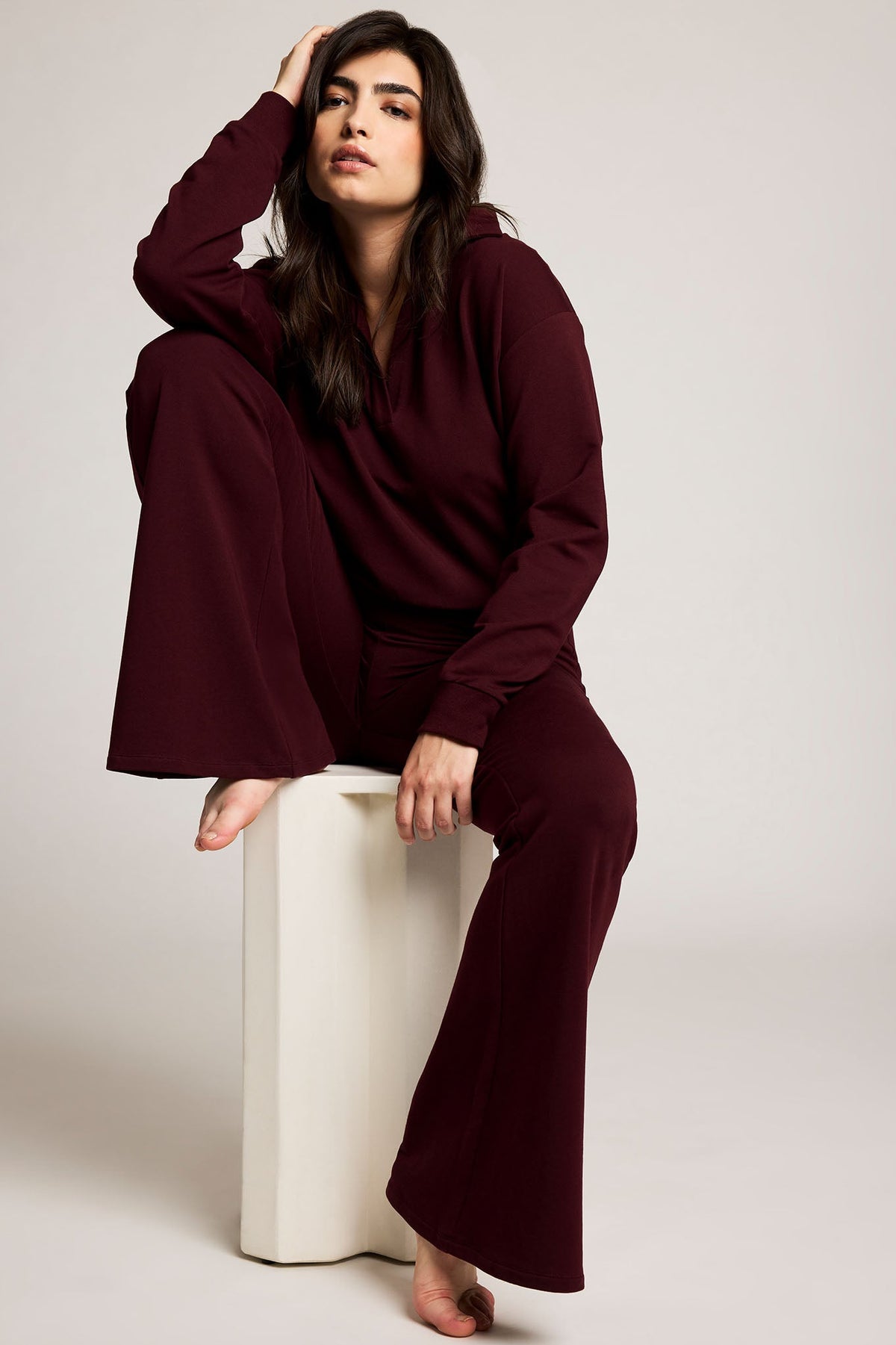 Club Flare Pant in Garnet