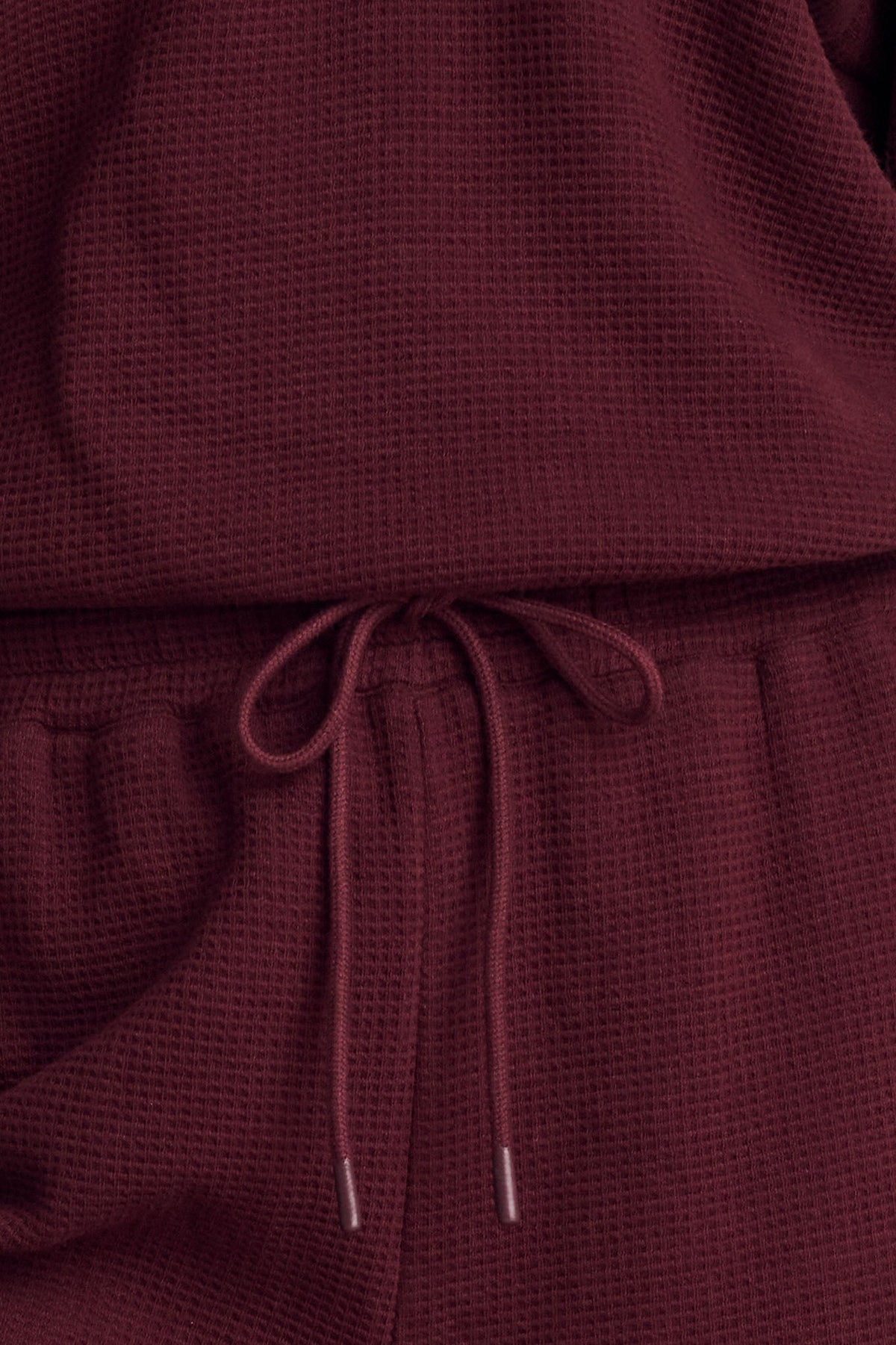 Waffle Knit Track Pant in Garnet