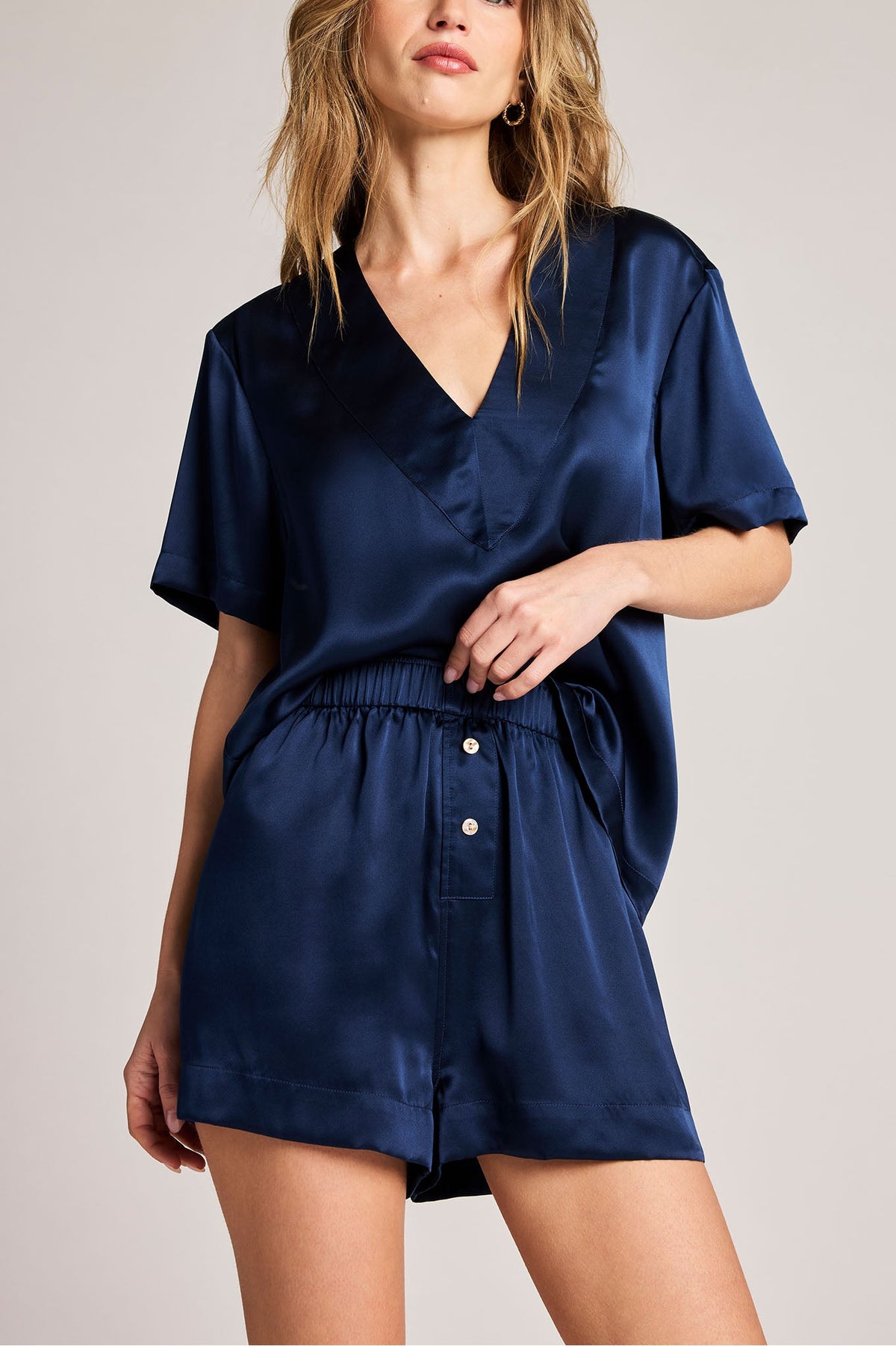 Eclipse Washable Silk Boxer in Navy